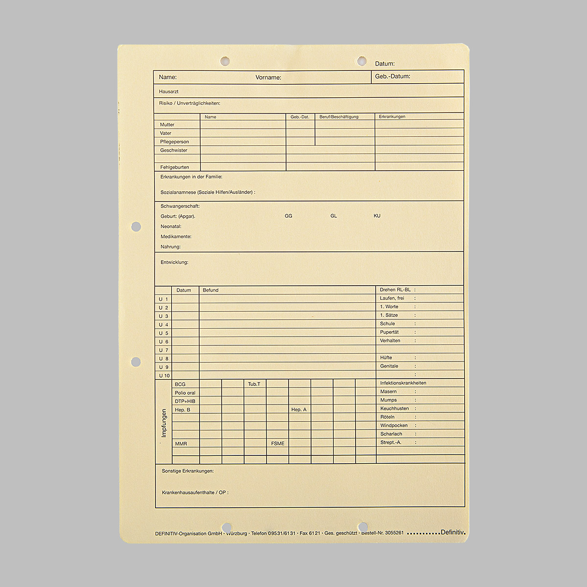 Kinderuntersuchungsbogen Kinderuntersuchungsbogen