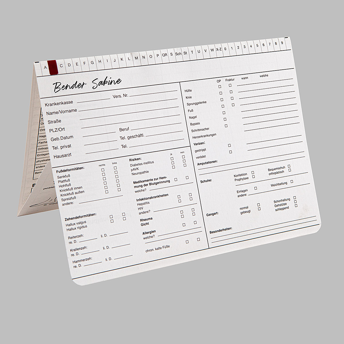 Karteikarte Podologie DIN A5 quer - Dreifachkarte (2) Karteikarte Podologie DIN A5 quer - Dreifachkarte (2)