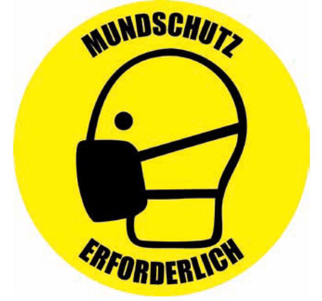 Bodenaufkleber "Mundschutz"