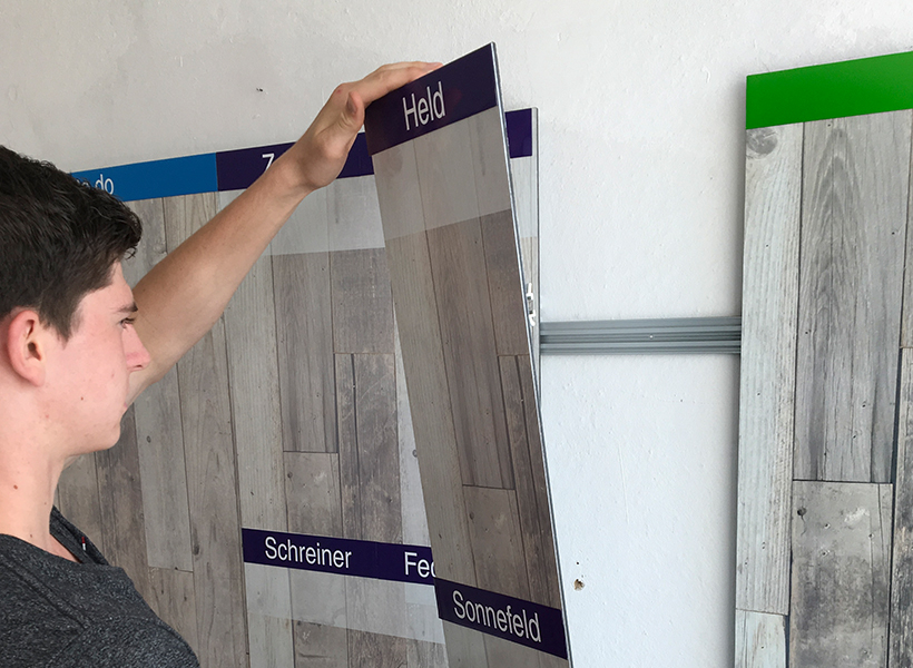 Whiteboard bedruckt "TaskBoard"