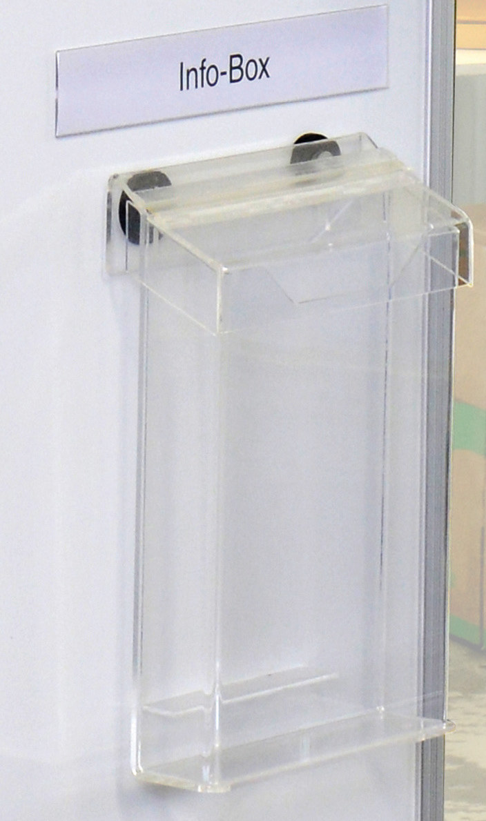 Prospekthalter mit Deckel - Infobox