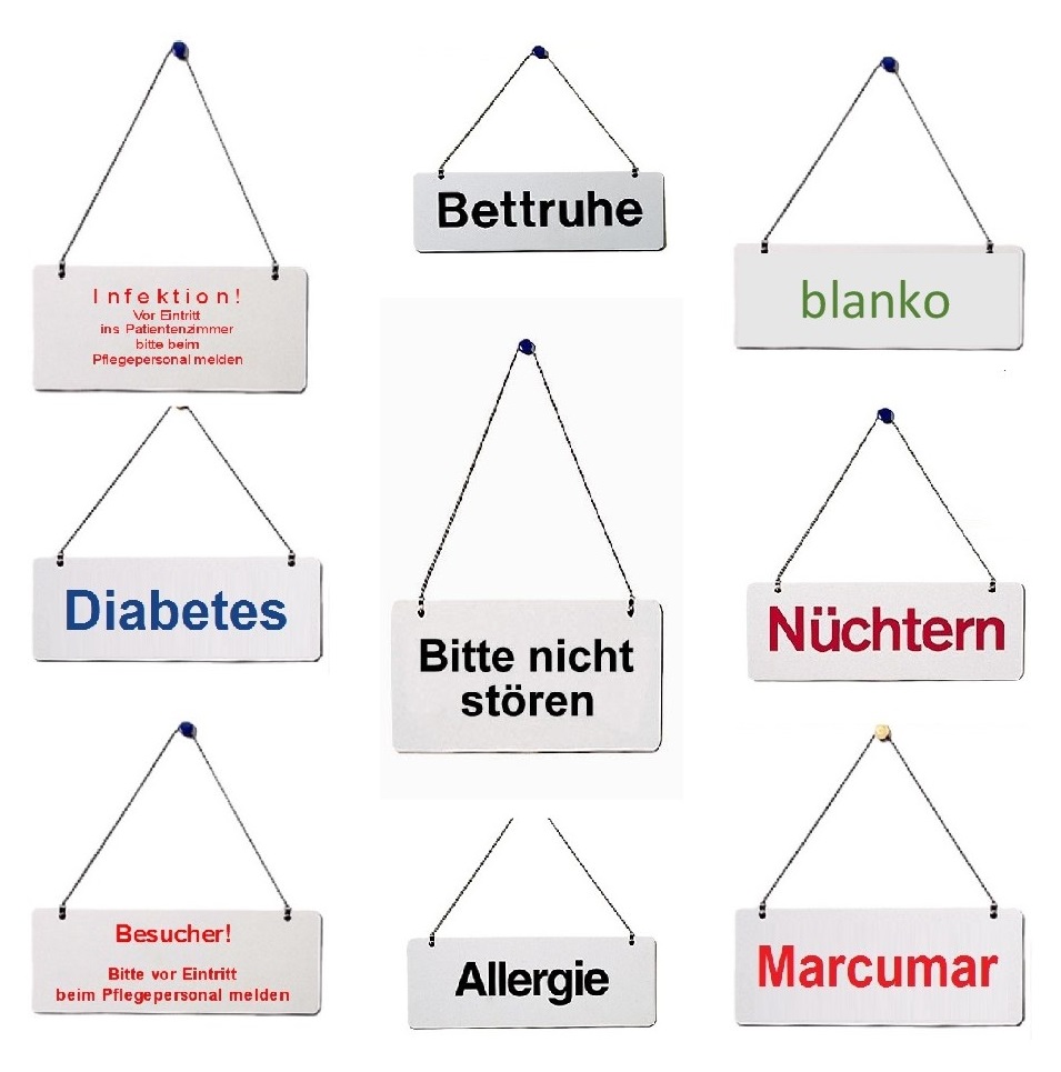 Hinweisschilder Krankenhaus und Pflegeheim