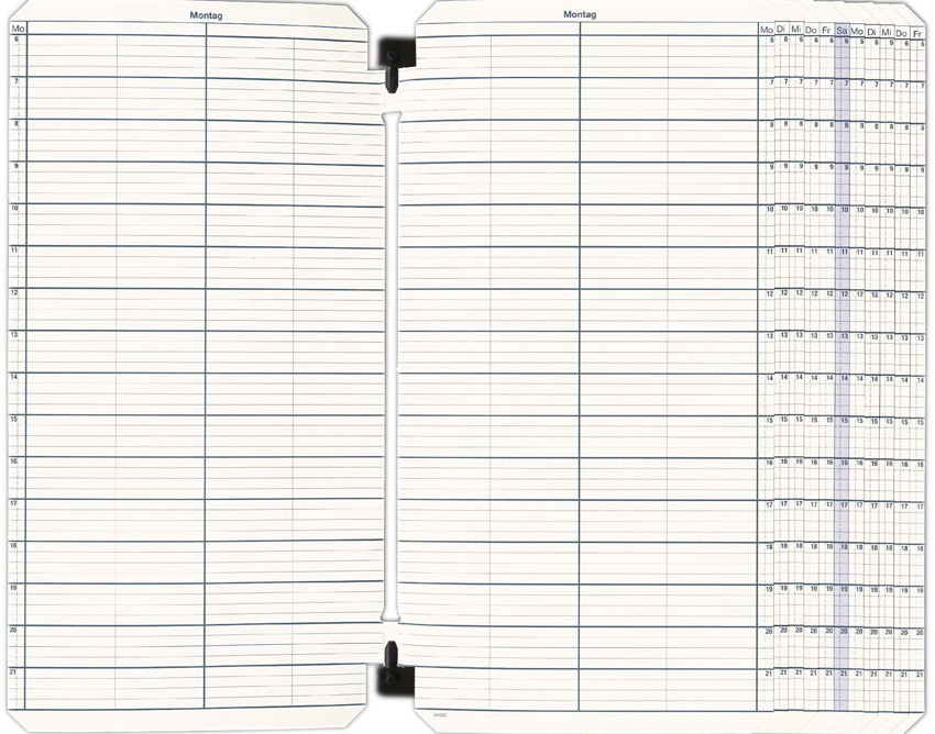 49346602UUAYwpuWaCuPU Termineinheit (System Breit), 8 Spalten, 6:00-22:00 Uhr