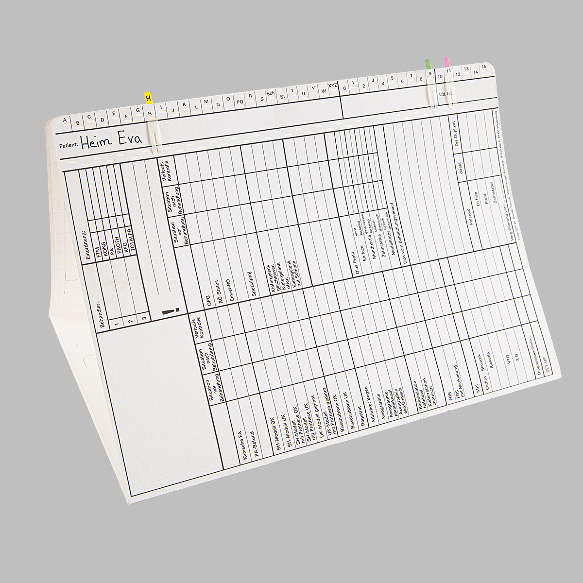 Karteikarte Zahnarzt DIN A4 quer - Dreifachkarte Karteikarte Zahnarzt DIN A4 quer - Dreifachkarte