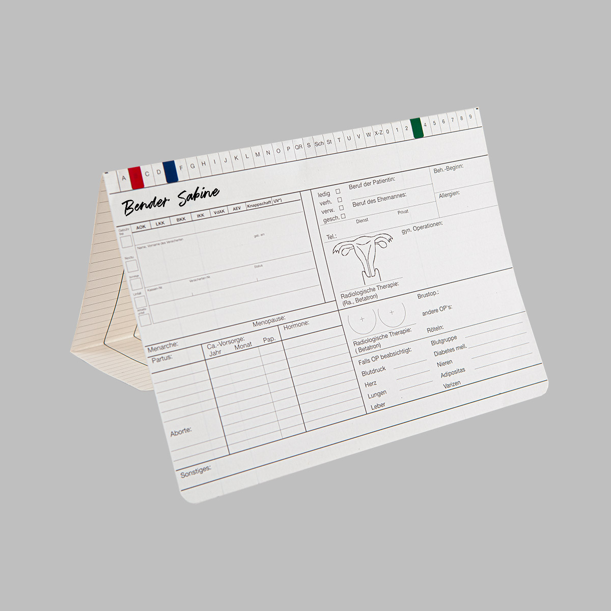 Karteikarte Gynäkologie DIN A5 quer - Dreifachkarte  Karteikarte Gynäkologie DIN A5 quer - Dreifachkarte