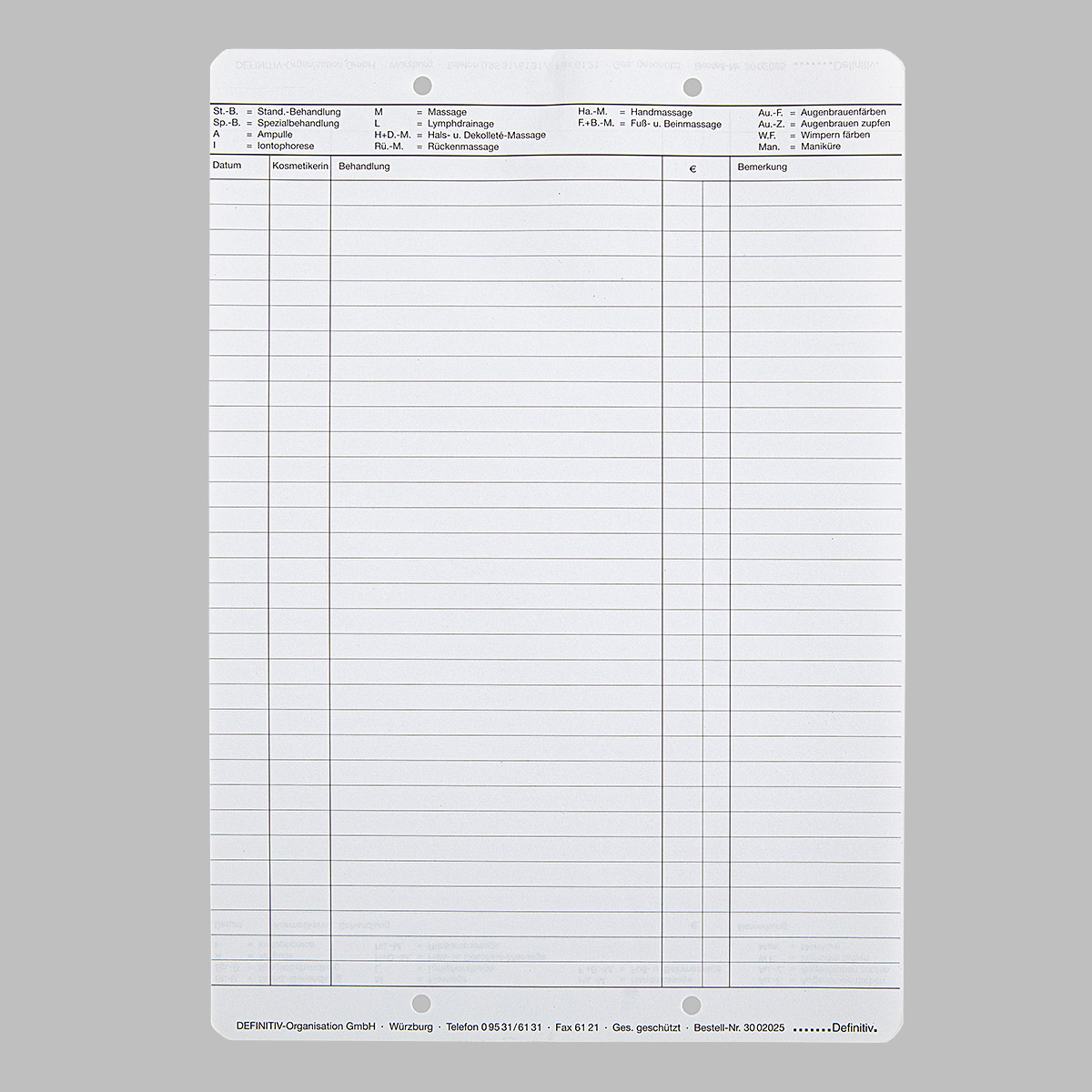 Kosmetikbogen Kosmetikbogen