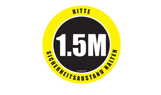 Bodenaufkleber "1,5 M"