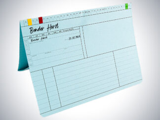 Karteikarte Arztpraxis DIN A5 quer in Blau für alle Fachrichtungen - Dreifachkarte neutral