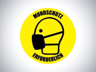 Bodenaufkleber "Mundschutz"