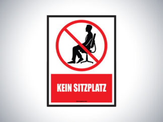Warnaufkleber "Kein Sitzplatz"