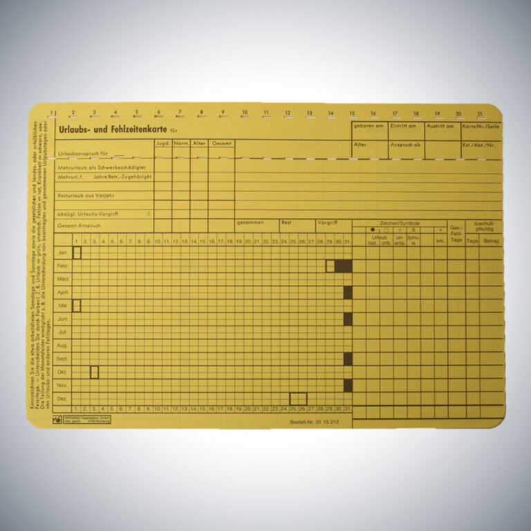Urlaubs und Fehlzeiten Karte