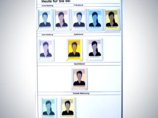 Anwesenheitstafel "Heute für Sie da"