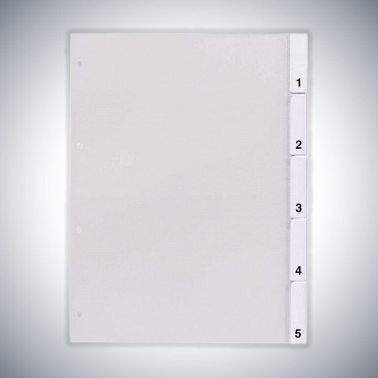 Register 5-teilig transparent